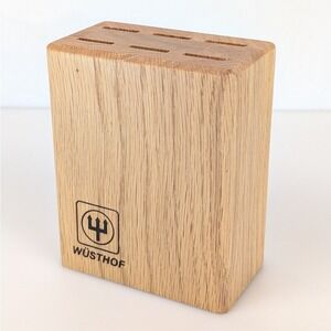 NEW Wusthof 6 Slot Wooden Knife Block Steak Holder Wood Gormet Hardwood WÜSTHOF